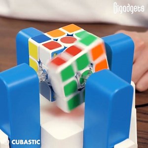This robot can solve your scrambled Rubik's Cube in record time. Credit: Gan Cube YouTube/CUBASTIC | GIGadgets