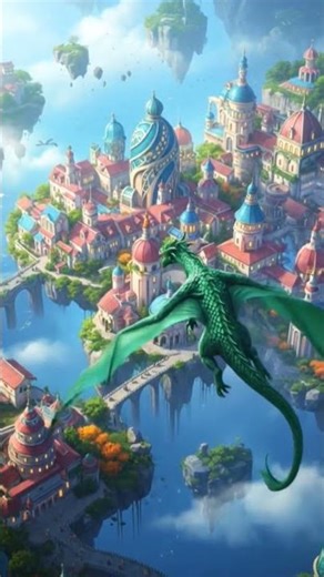 Dragon view over a mystical city #DreamScreenAI #ai #dragon #views #latest #trending #viral #shorts