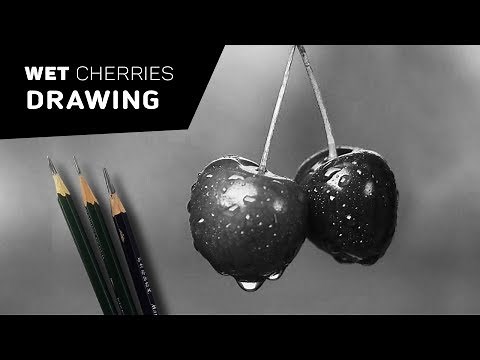 Realistic Cherries Drawing | Complete Time-lapse Video