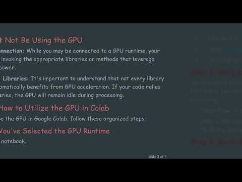 Why Isn't My Colab Notebook Using the GPU? Here's the Solution!