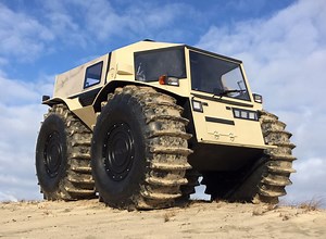 the sherp ATV is an amphibious vehicle for plowing through any terrain