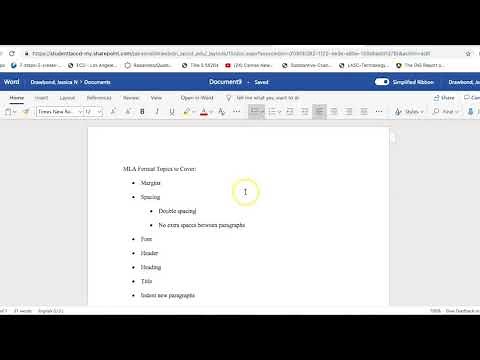 Setting Up an MLA-Format Word Document