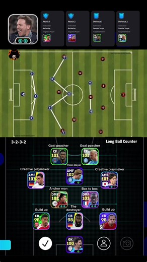 #CapCut #efootball Pest formation j.nagelsmann 3-2-3-2..🔥🔥 | football capcut edit
