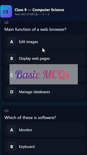 Basic Computer MCQs | Computer Fundamentals Quiz | 5 Important Questions#computereducation