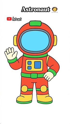 How to draw easy astronaut #shorts #drawing4kids