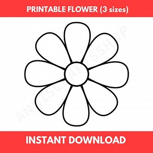 Printable Flower Template PDF 3 Sizes Simple Flower Cut Out School Teacher Project Kids Coloring Page Spring Crafts Lineart Digital Download - Etsy