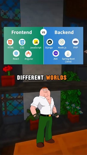 Peter And Stewie on Instagram: "Frontend vs Backend explained the only way that makes sense 🤯💻 👆 Frontend: what you see ⚙️ Backend: what actually works Peter asks the questions we’re all thinking… Stewie explains it so we don’t break the server 😌 Follow for tech explained without headaches 🤓➡️😂 #frontendvsbackend #codingreels #techcontent #learnprogramming #developerlife"