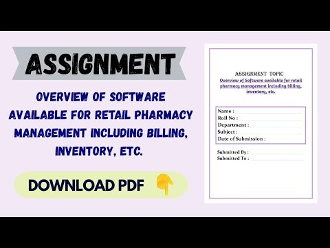 Overview of Software available for retail pharmacy management including billing, inventory, etc.