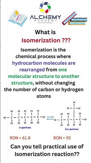 What is Isomerization ??? Can you tell a practical use of isomerization reaction.