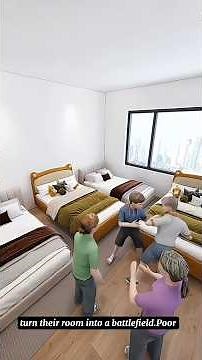 Smart Bedroom Makeover for 4 Kids in a Small Home #interiordesign #home #shots #bedroom