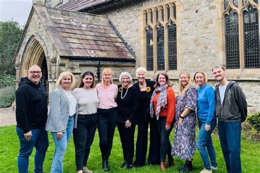 Cast of upcoming Calendar Girls stage production makes emotional visit to Rylstone to meet original Calendar Girls