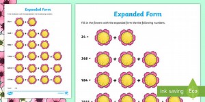 Spring Expanded Form Math Worksheet