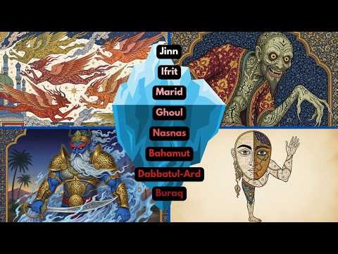 Islamic Creatures Iceberg Explained | 8 Mysterious Beings from Jinn to the Beast of the Earth