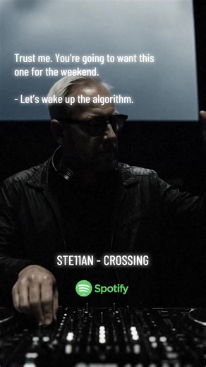 Trust me. You’re going to want this one for the weekend. - Let’s wake up the algorithm. ”Ste11an - Crossing” on Spotify 🎧 #melodictechno #techno