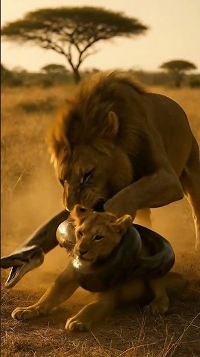 Male Lion vs Python — Real Time Savage Rescue!