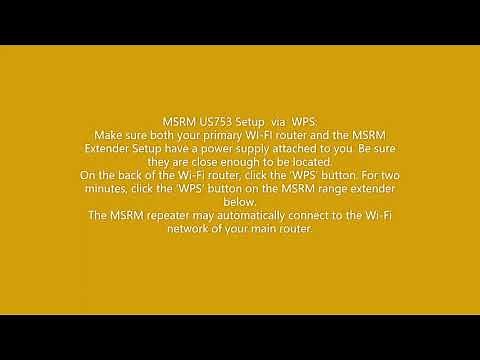 MSRM US753 Extender Setup