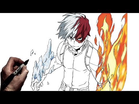 How To Draw Todoroki (Ice & Fire) | Step By Step | My Hero Academia