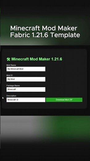 🛠 I Made a Minecraft Mod Maker in HTML, CSS & JS! | Fabric 1.21.6 Mod Template Generator
