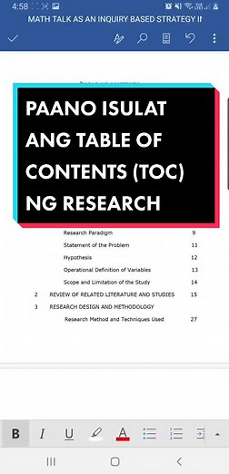 How to Write a Research Table of Contents