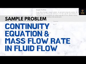 Example problem on mass flow rate and continuity equation | fluid flow | Fluid Mechanics Lesson 12
