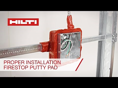 Correct installation of Hilti CP 617 Firestop Putty Pads for electrical boxes