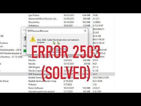 FIXED: Error 2503 Called Runscript When Not Marked in Progress