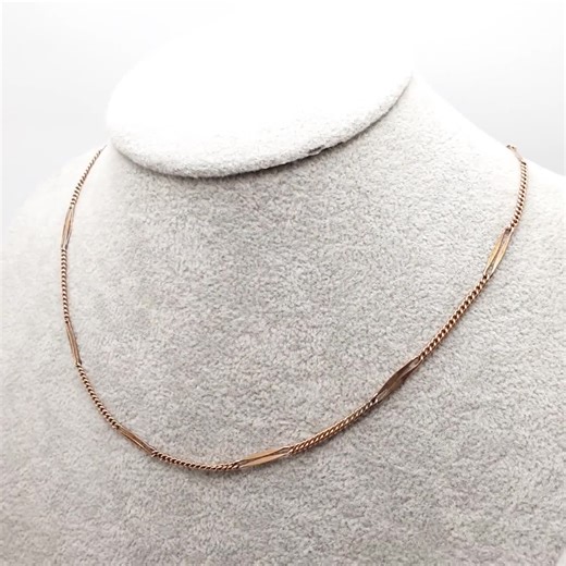 Antique Rolled Rose Gold Chain Necklace Bar & Curb Link 44cm 4.31g Filled Edwardian Vintage Jewelry Jewellery - Etsy