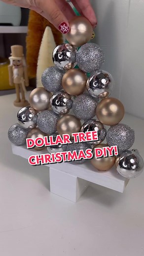 DIY Ornament Christmas Tree!! 😍🎄 #dollartree #dollartreediy #dollartreediyprojects #craft #diycraft #craft #christmas #christmascrafts #navidad #diy