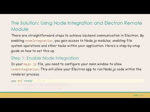 How to Call Backend Using Electron for Offline Data Storage