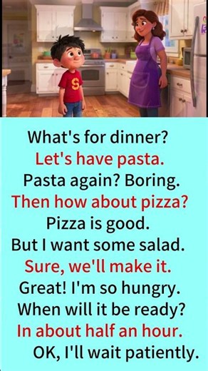 What’s for Dinner? | Easy English Conversation Practice (Daily English Dialogue)