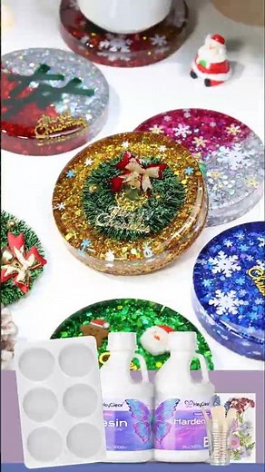 🌟 Must-Make Christmas Resin Coasters DIY | HeyClear Epoxy Resin + 6-Cavity Silicone Mold