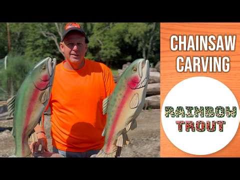 Time-Lapse Chainsaw Carving of Colorful Rainbow Trout