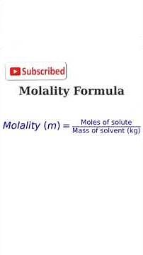 Molality Explained / Easy Chemistry with Fun Examples 🔥🧪"