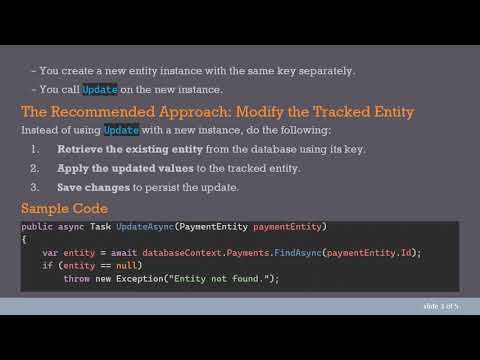 Resolving Entity Framework Core The instance of entity type cannot be tracked Error When Updating E
