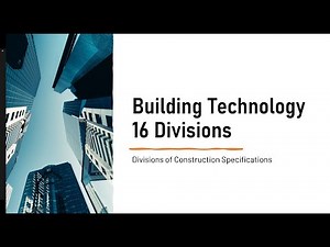 Building Technology 1- Lesson 1