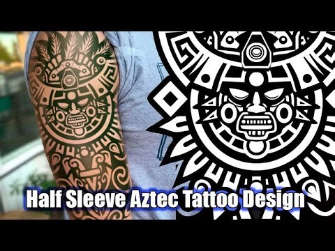 Half sleeve aztec warrior Tattoo Design by WARVOX