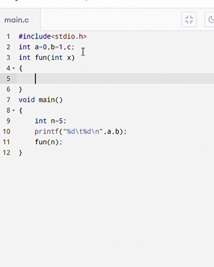 Fibonacci Series in C Using Recursion and Global Variables | C Programming Tutorial #fibonnaciseries