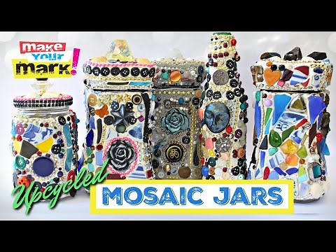 HOW to Make Mosaics - Mosaic Jars - Upcycled DIY