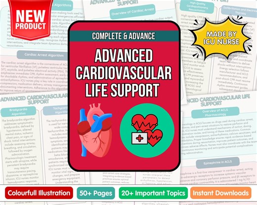 Advanced Cardiovascular Life Support for Critical Care Nurses & ICU Nurses 2025 Edition - Etsy