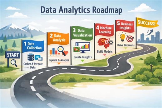 Edubrights_India on Instagram: "🚀 Data Analytics Roadmap – From Beginner to Pro Start with basics ➝ master tools ➝ build projects ➝ land a job 💼 📊 Excel | SQL | Python | Power BI | Statistics 📈 Real-time projects & industry guidance 💡 Data is the new oil – learn how to refine it. 👉 Save this roadmap 👉 Share with future analysts #DataAnalytics #DataAnalyst #CareerRoadmap #TechCareers #learndatascience"