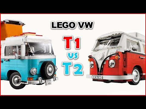 COMPILATION LEGO Volkswagen Camper T1 vs T2 - Brick Builder Speed Build