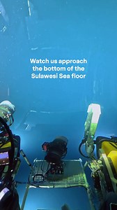 Two subs. One descending to explore. One descending to document. 850 meters down in the Sulawesi Sea, pitch black surrounds both vehicles. You're watching Neptune, OceanX's science sub, as it approaches the seafloor. The footage is captured from Nadir, our media sub, descending right alongside it. Neptune is built for science. It carries researchers, sampling tools, and sensors into environments most vessels can't reach. At this depth, researchers can study the seafloor up close, collect specime