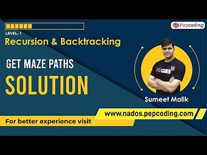 Get Maze Paths - Solution | Recursion | Data Structures and Algorithms in JAVA