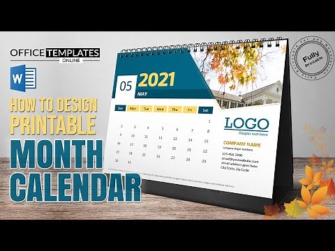 How to Design Printable Month Calendar in MS Word | One-Page Calendar