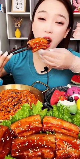 Three-layered steamed pork belly with a unique flavor spicy and delicious