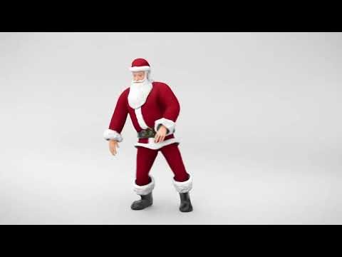 4 Hour 4K Santa Claus Dancing VJ Loop 🎅🕺 – 3D Christmas Visuals (No Audio)