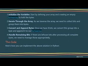 How to Write an Array of Bits into a File Using Bytearray in Python