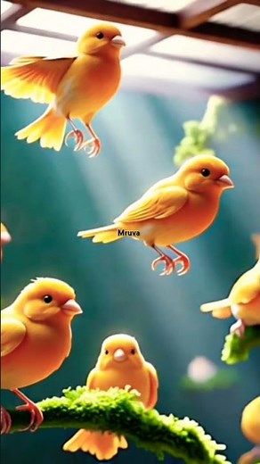 Cute Canary birds 3d animate gif