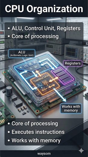 What’s Inside the CPU? 🧠⚙️ #CPUOrganization #education #learn #computerarchitecture #facts