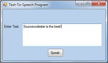 How to Create a Text-To-Speech Application in VB.NET